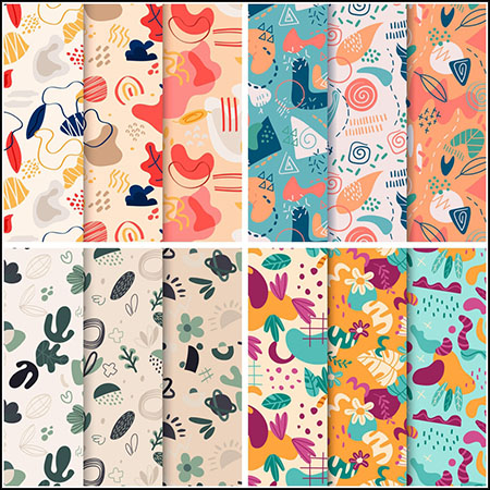 9套艺术抽象几何花卉背景底纹第一素材网矢量素材精选