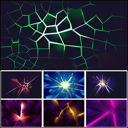 7款爆裂破裂效果抽象背景第一素材网矢量素材精选