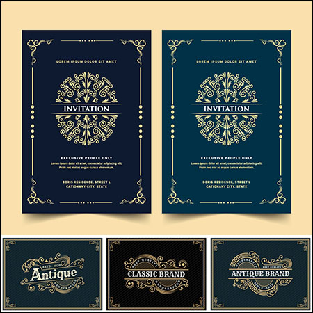 7款欧式花纹字母LOGO标志第一素材网矢量图标精选