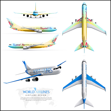 8套飞机客机插图第一素材网矢量素材精选