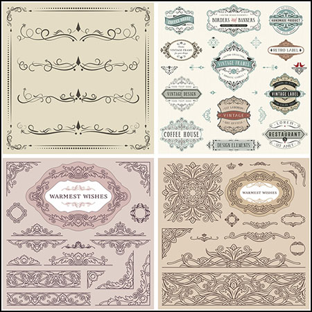 12套欧式花纹边框图案第一素材网矢量素材精选