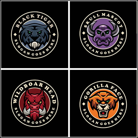 5套卡通动物LOGO标志图案第一素材网矢量素材精选