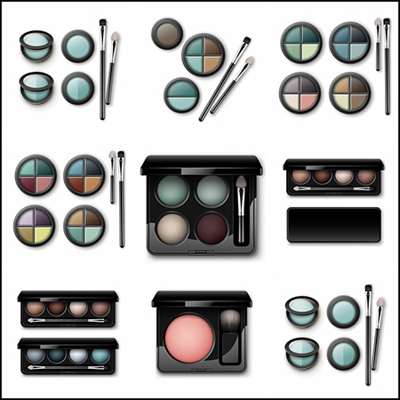 8款化妆品化妆刷第一素材网矢量插图精选