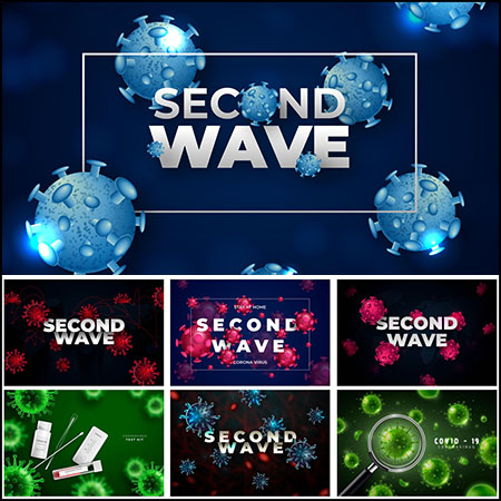 9款COVID-19新型冠状病毒海报横幅背景第一素材网矢量素材精选