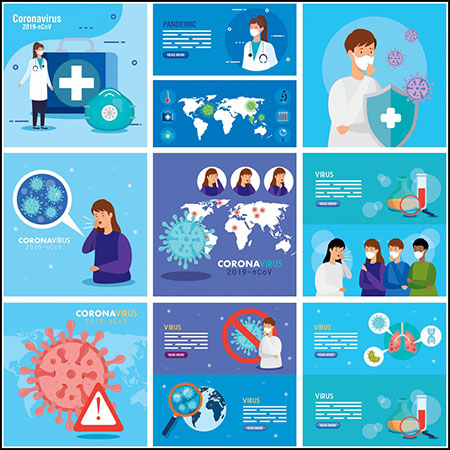 9款2019新冠病毒预防传染病预防插图第一素材网矢量素材精选