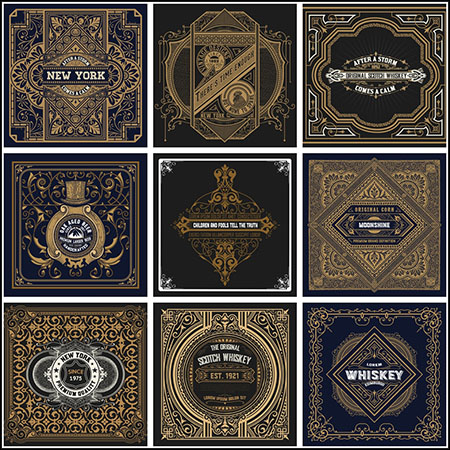 12款欧式花纹图案标签标志第一素材网矢量素材精选