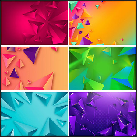 8款3D立体三角形背景第一素材网矢量素材精选