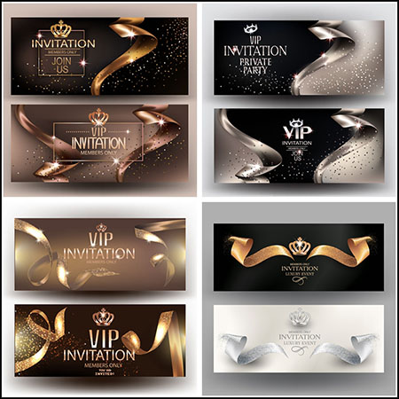 4套贵族VIP会员卡第一素材网矢量模板精选