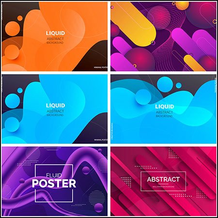 8款液体流体抽象背景第一素材网矢量模板精选