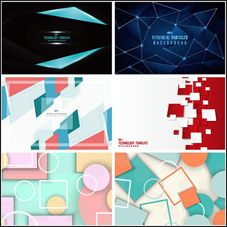 8款多边形抽象背景第一素材网矢量素材精选