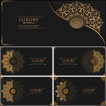 7款曼陀罗剪纸风格高端名片第一素材网矢量素材精选