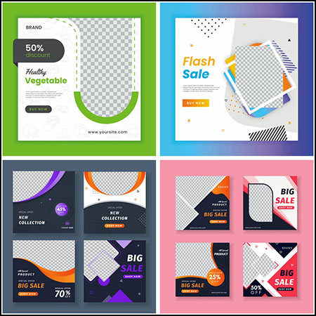 5套社交网站互联网横幅广告模板第一素材网矢量素材精选