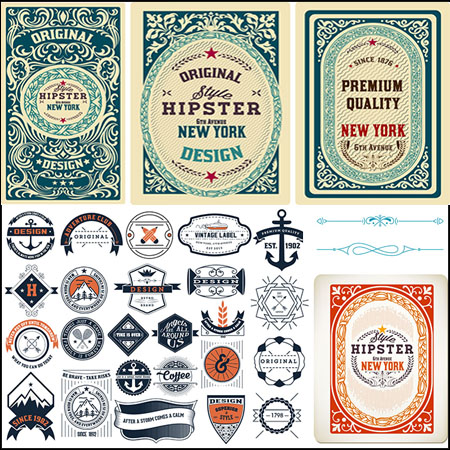 14套欧式花纹复古标签标志第一素材网矢量模板精选