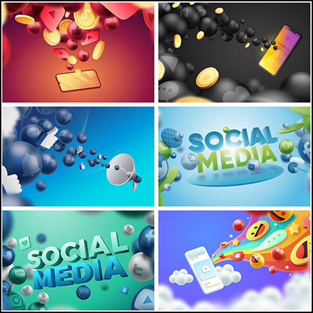 9款网络聊天交互手机多媒体背景第一素材网矢量素材精选