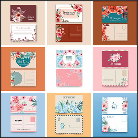 10款婚礼邀请卡节日邀请函信封封面第一素材网矢量模板精选