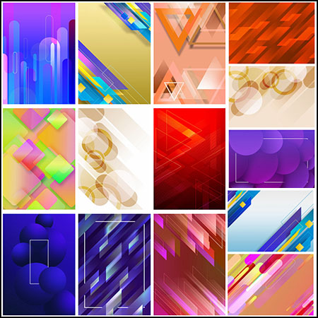 25款渐变抽象几何形状背景蚂蚁图库精选PSD模板
