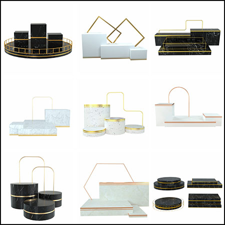 14款C4D大理石商品展示台蚂蚁图库精选PSD分层模板