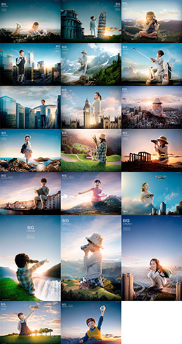 20个创意儿童合成摄影蚂蚁图库精选PSD分层素材