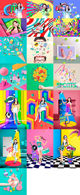 19款时尚人物海报蚂蚁图库精选PSD分层素材