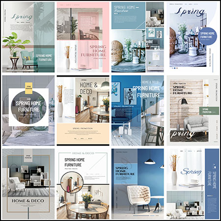 28款春季时尚家居装修家具促销传单蚂蚁图库精选PSD分层模板