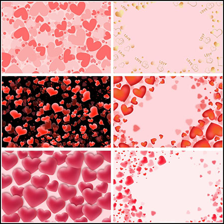 9款3D立体爱心情人节海报设计背景蚂蚁图库精选PSD模板