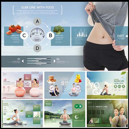 14款女性健康瑜伽健身banner海报PSD源文件打包