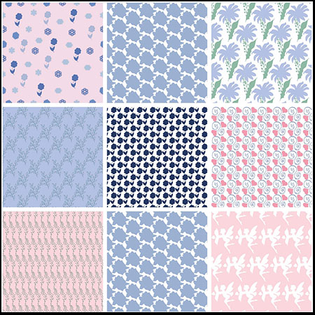 8款小花小草和丘比特背景素材