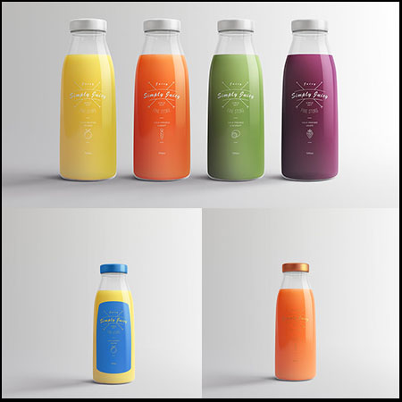 瓶装鲜榨果汁饮料VI样机包装模型