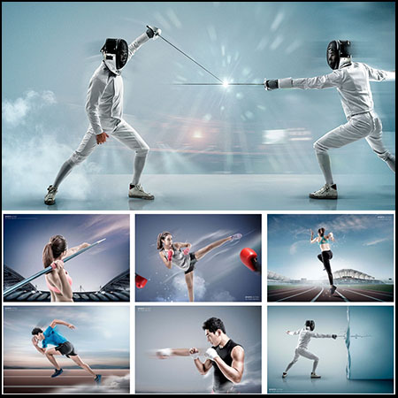 10款体育运动背景素材蚂蚁图库精选PSD分层模板