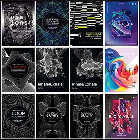 32款艺术抽象水彩背景PSD海报