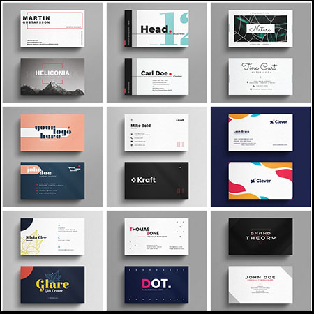 21套漂亮的个人企业名片蚂蚁图库精选PSD模板