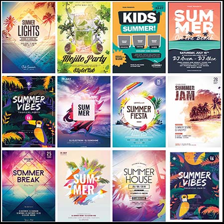 15款夏季简约旅游促销PSD海报