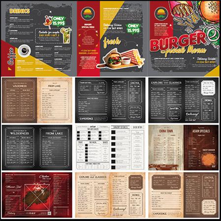 48款餐厅餐馆美食菜单，餐饮点菜单蚂蚁图库精选PSD模板