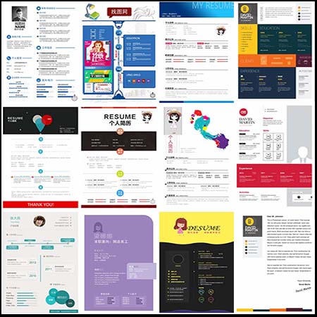 时尚个人求职简历蚂蚁图库精选PSD模板
