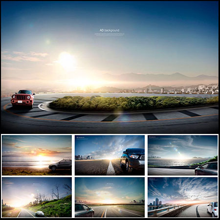 动感酷炫汽车科技横幅4S店展板展会海报背景psd模板