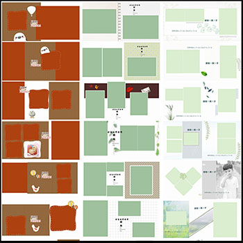 200P儿童宝宝方板竖版写真空白相册模板PSD素材