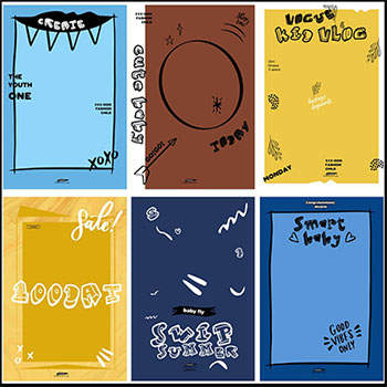 10款儿童KID杂志封面写真相册蚂蚁图库精选PSD模板