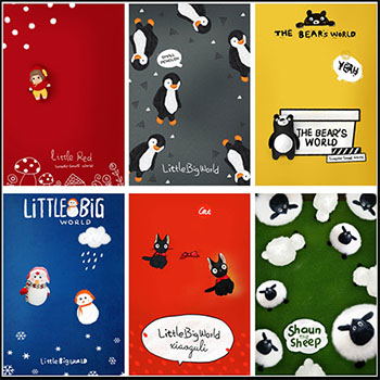 儿童宝宝相册卡通手绘可爱写真相册图案蚂蚁图库精选PSD模板