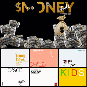 可爱个性儿童写真相册PSD字体影楼设计素材