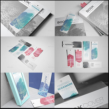 智能时尚书签标签吊牌PSD样机智能贴图VI样机模型