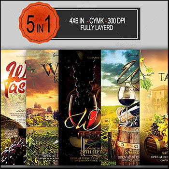 秋季葡萄酒红酒PSD分层海报素材