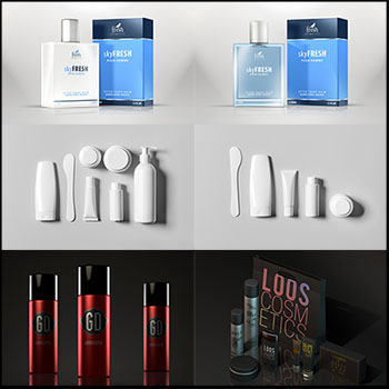 15套化妆品样机和样机背景素材蚂蚁图库精选PSD模板