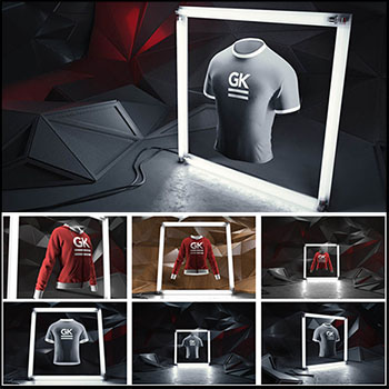 14款服装立体场景样机PSD模型