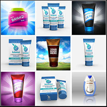 46款化妆洗浴用品PSD样机模型