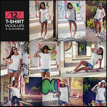 165款男女T恤场景PSD样机模型