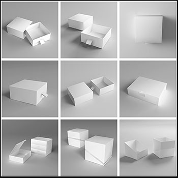 抽屉盒子套盒PSD样机模型