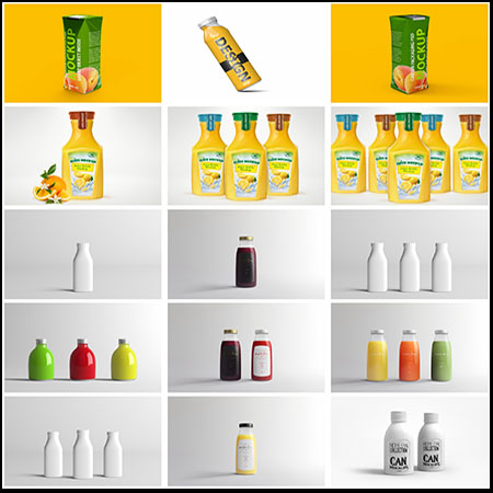 29款饮料果汁饮料瓶PSD样机模型