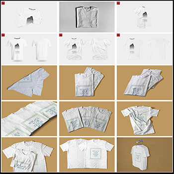 41款平铺的白色T恤短袖样机模型