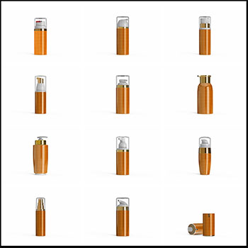 美发油发蜡美容瓶PSD样机模型