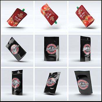 番茄酱等箔袋包装PSD样机模型